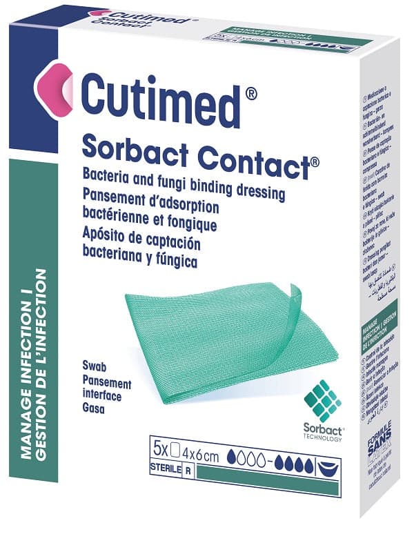 Cutimed Sorbact – 4×6 cm Wundauflage, 5er Pack