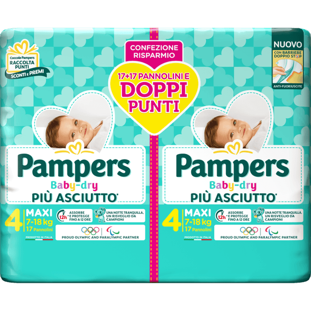 Pampers Baby-Dry Duo Windeln Maxi, 2x34 Stück