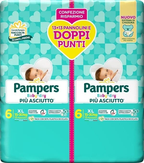 Pampers Baby-Dry Duo Windeln XL, 2x26 Stück
