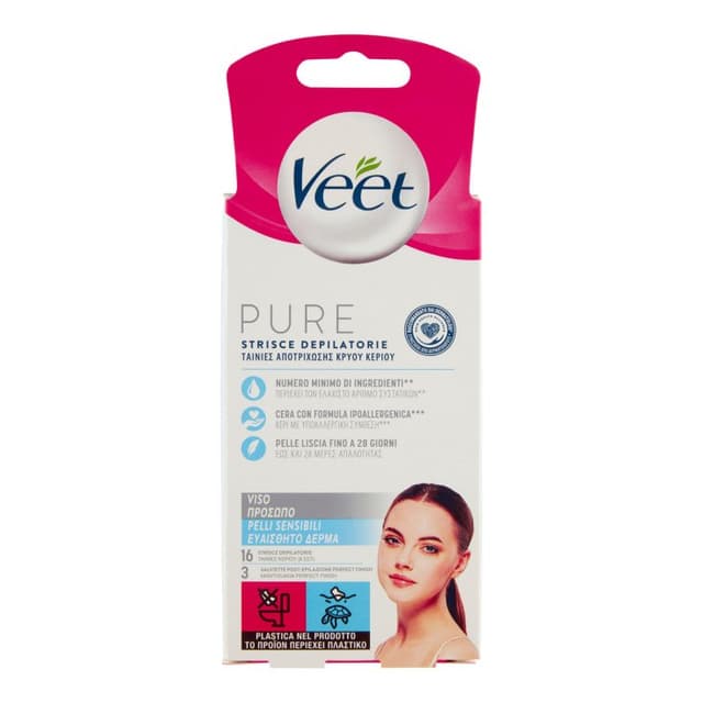Veet Gesichts-Haarentfernungsstreifen hypoallergen – 16er Pack