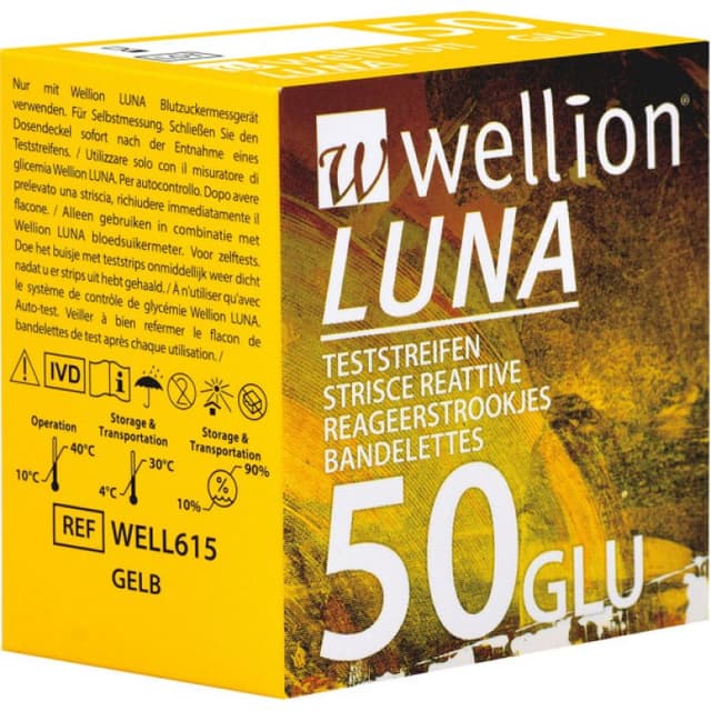 Wellion Luna Teststreifen Glicemia – 50 Stück