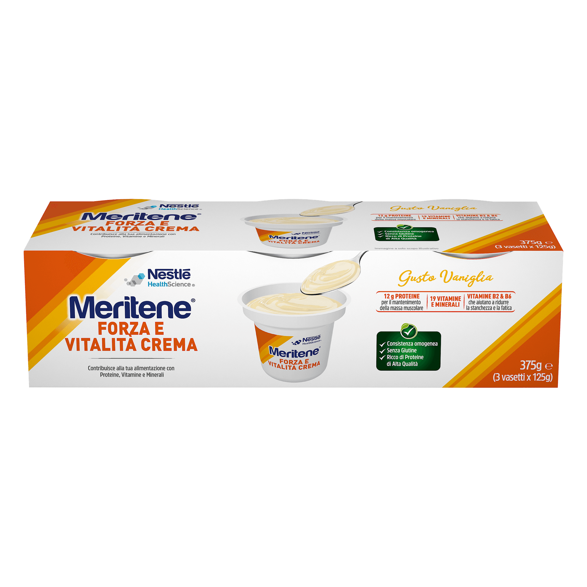 Meritene Creme Vanille – 3 x 125 g Protein-Dessert mit Vitaminen
