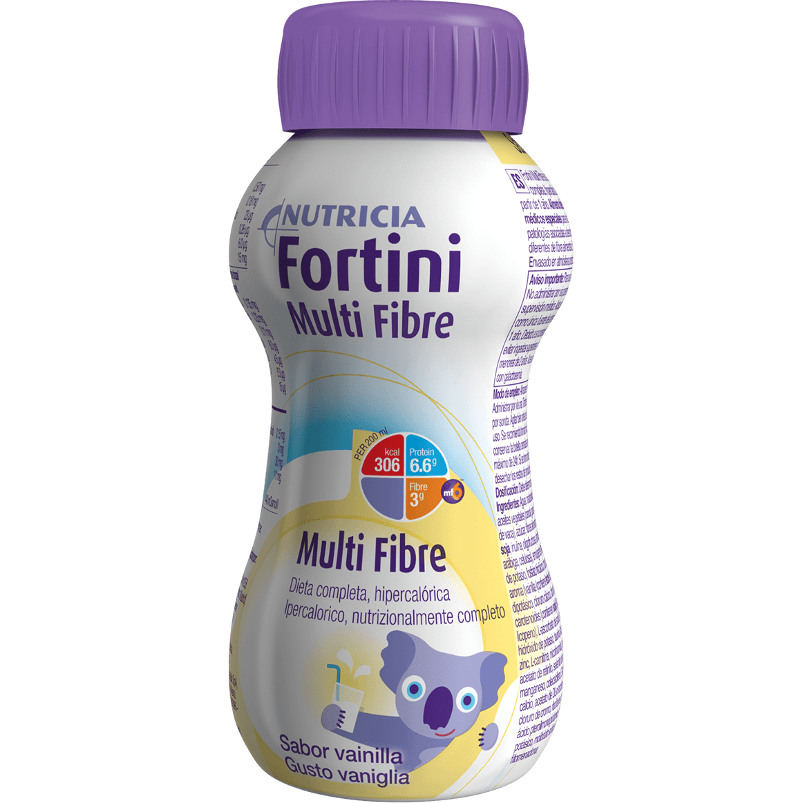 Fortini Multi Fibre Vanille – Trinknahrung für Kinder, 200 ml