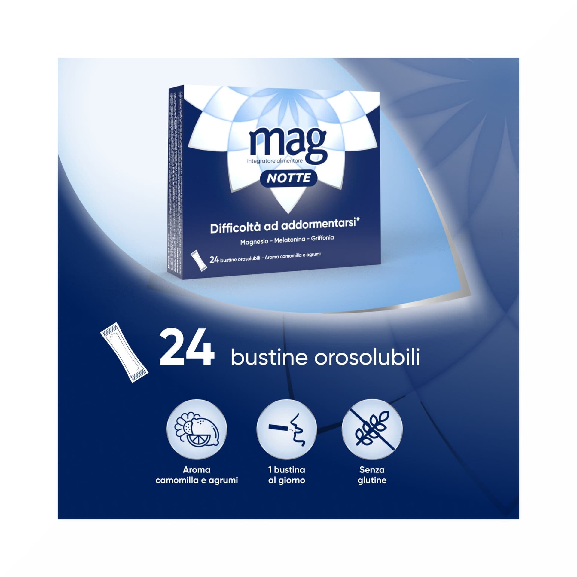 Magnesium + Melatonin – 24 Beutel Nacht | Mag Notte