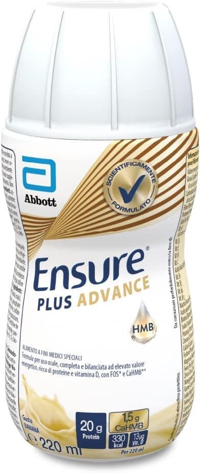 Kalium + Zink – 4 x 220 ml Trinknahrung | Ensure Plus Advance Banane