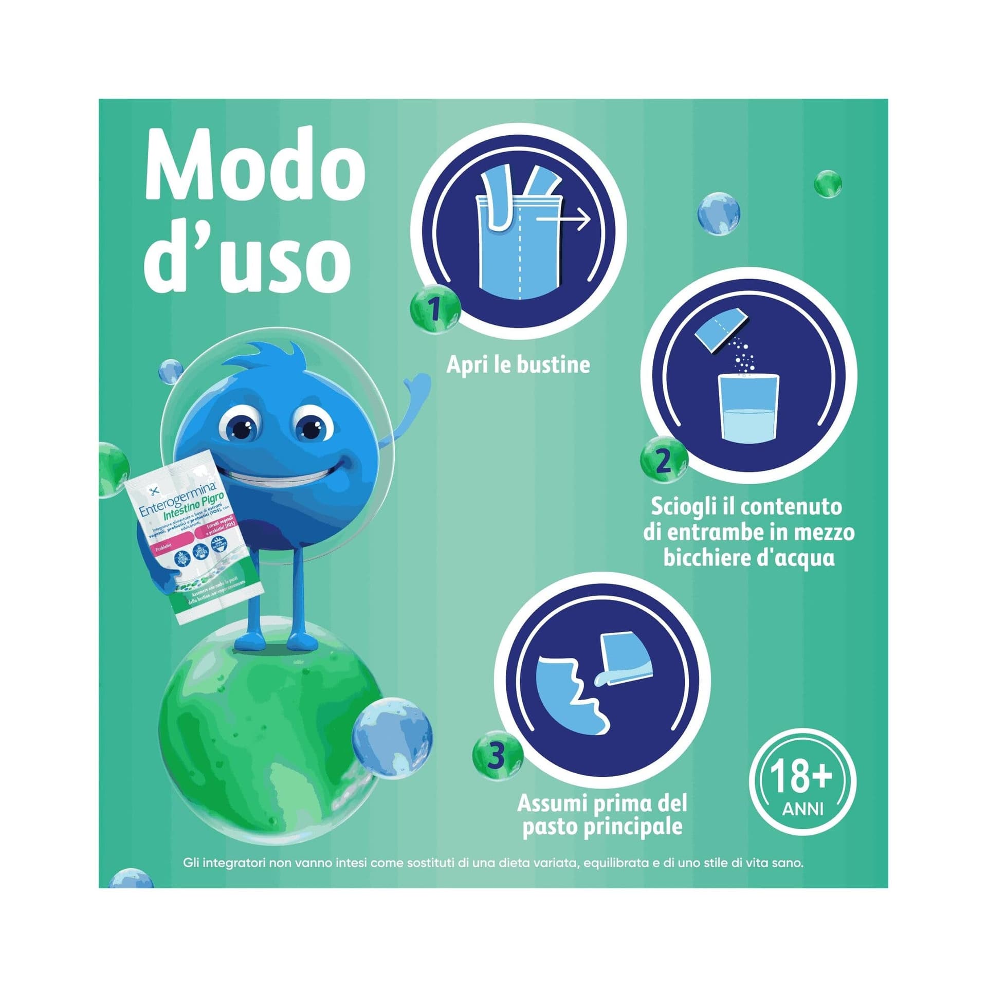 Probiotika mit Milchsäurebakterien – 20 Beutel Darm | Enterogermina Intestinale Pigro (Promo 10+10)