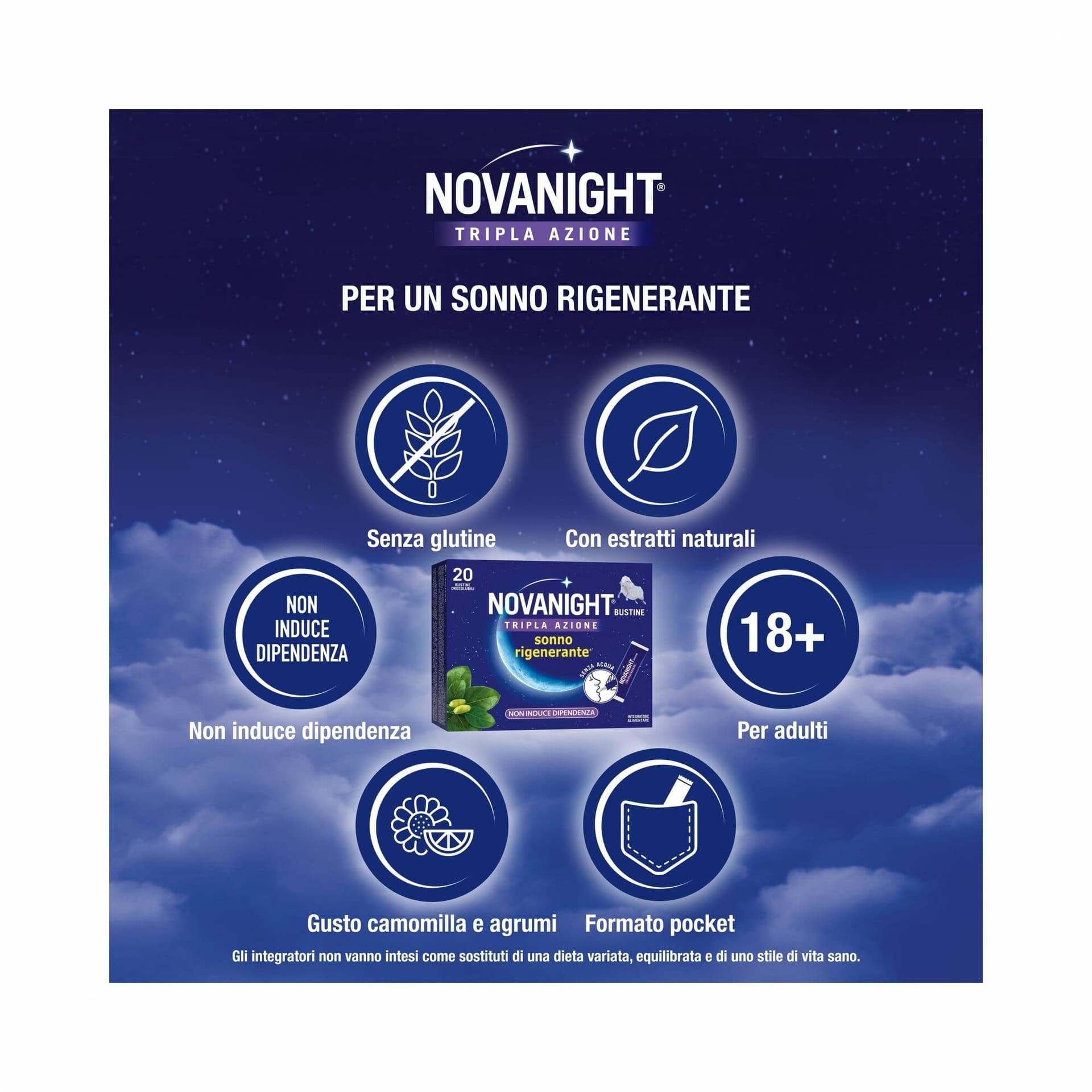 Melatonin – 20 Beutel | Novanight Tripla Azione