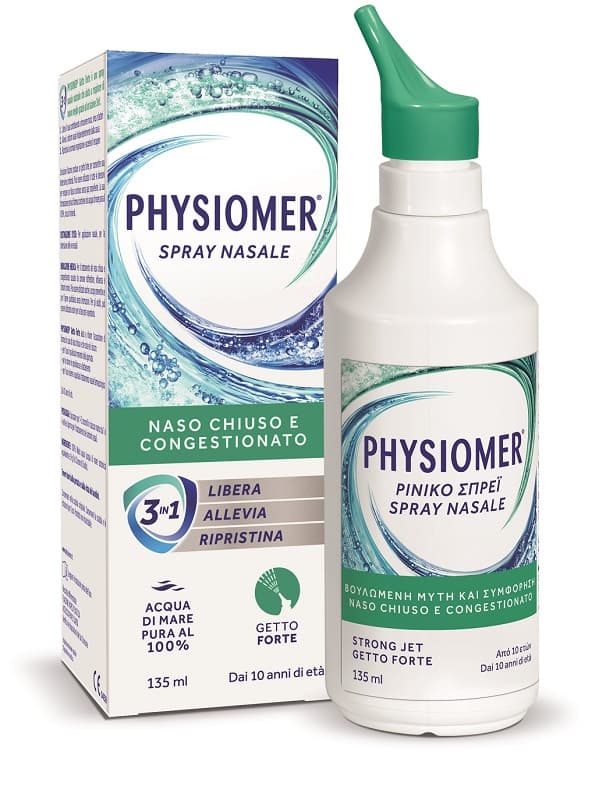 Physiomer Starker Strahl Nasenspray – 135 ml Meerwasser-Nasenspülung