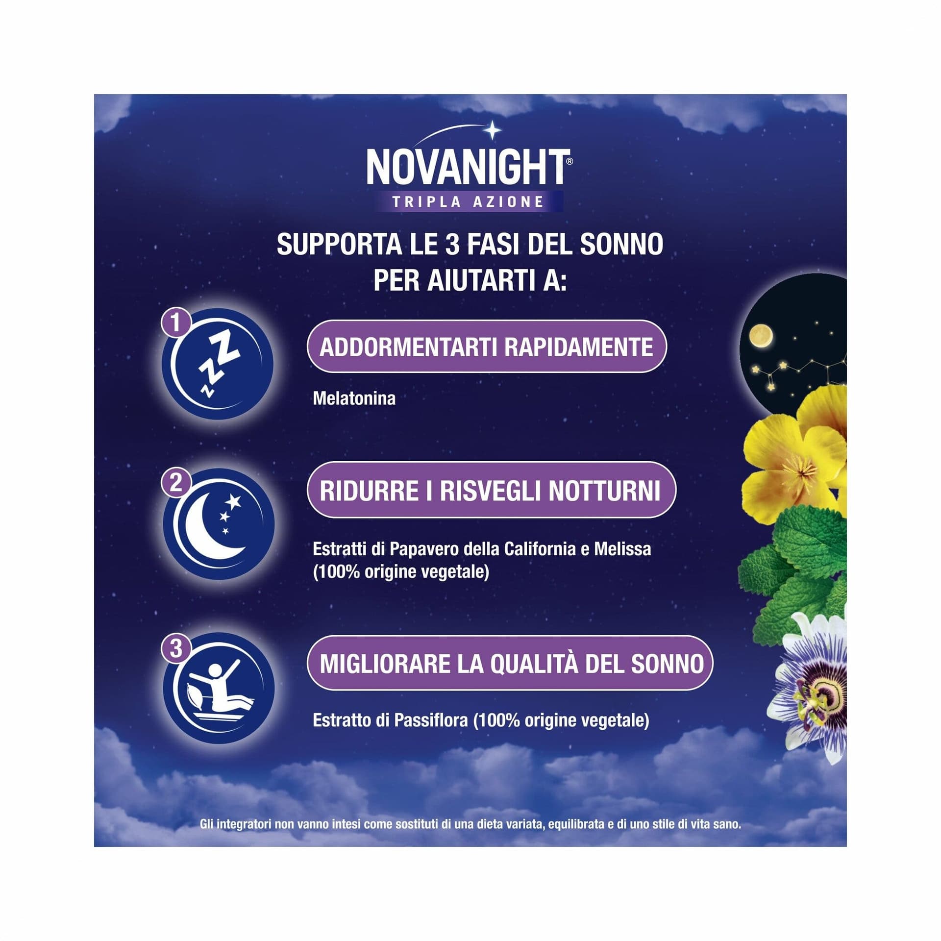 Passionsblume + Melisse – 30+30 Tabletten | Novanight Bipacco