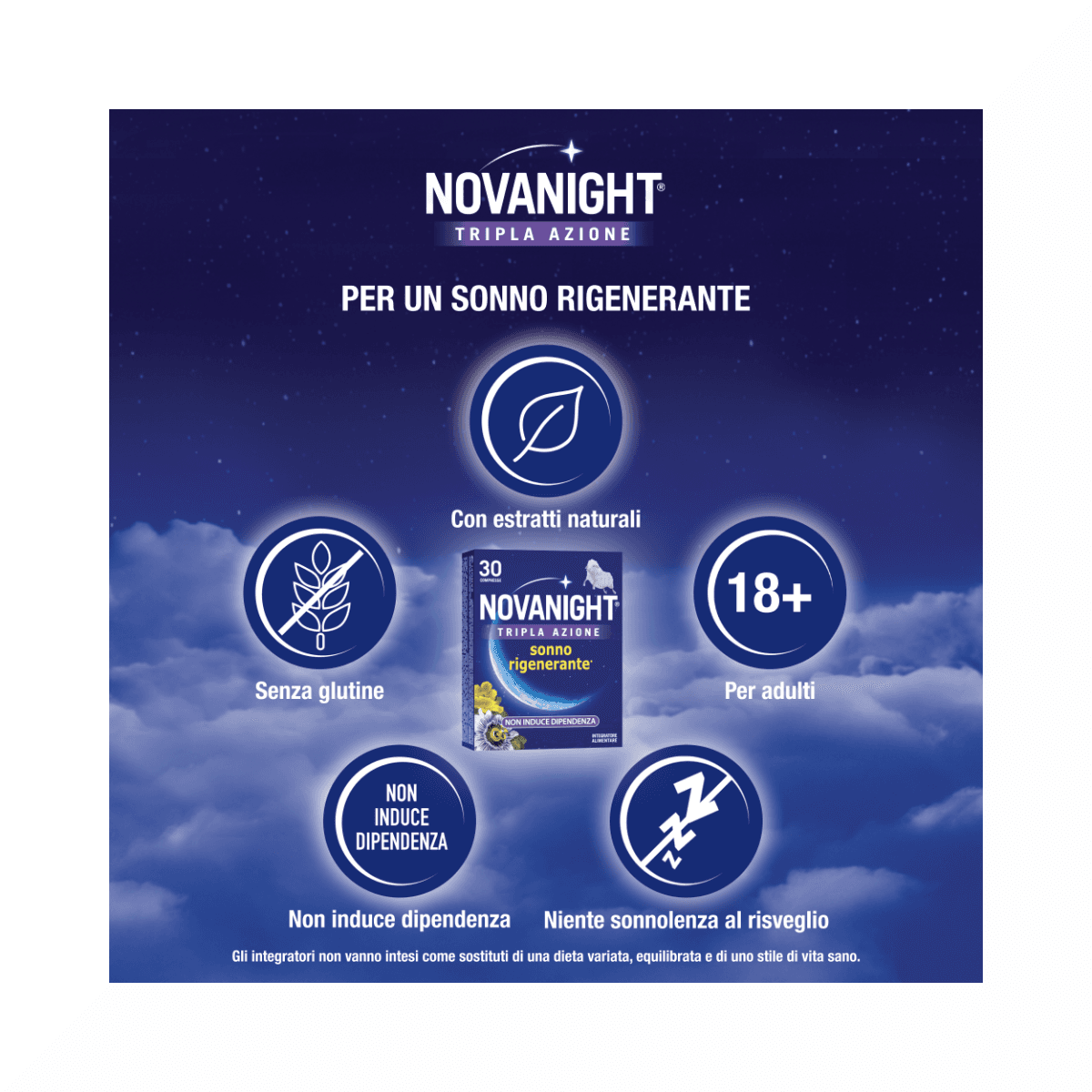 Passionsblume + Melisse – 30 Tabletten | Novanight Rapido