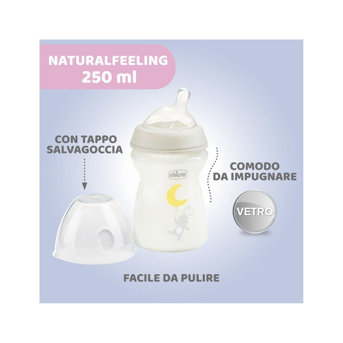 Chicco Biberon Glas 0M+ 250 ml