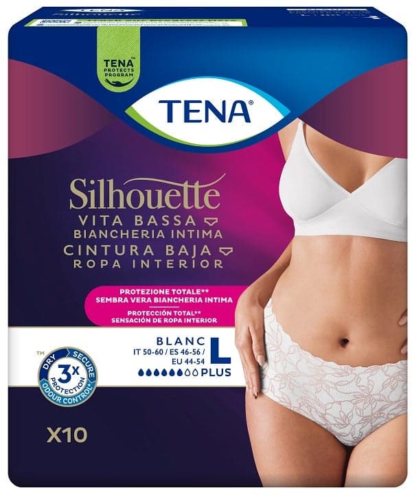 TENA Silhouette Plus White L – 10 Inkontinenz-Slips