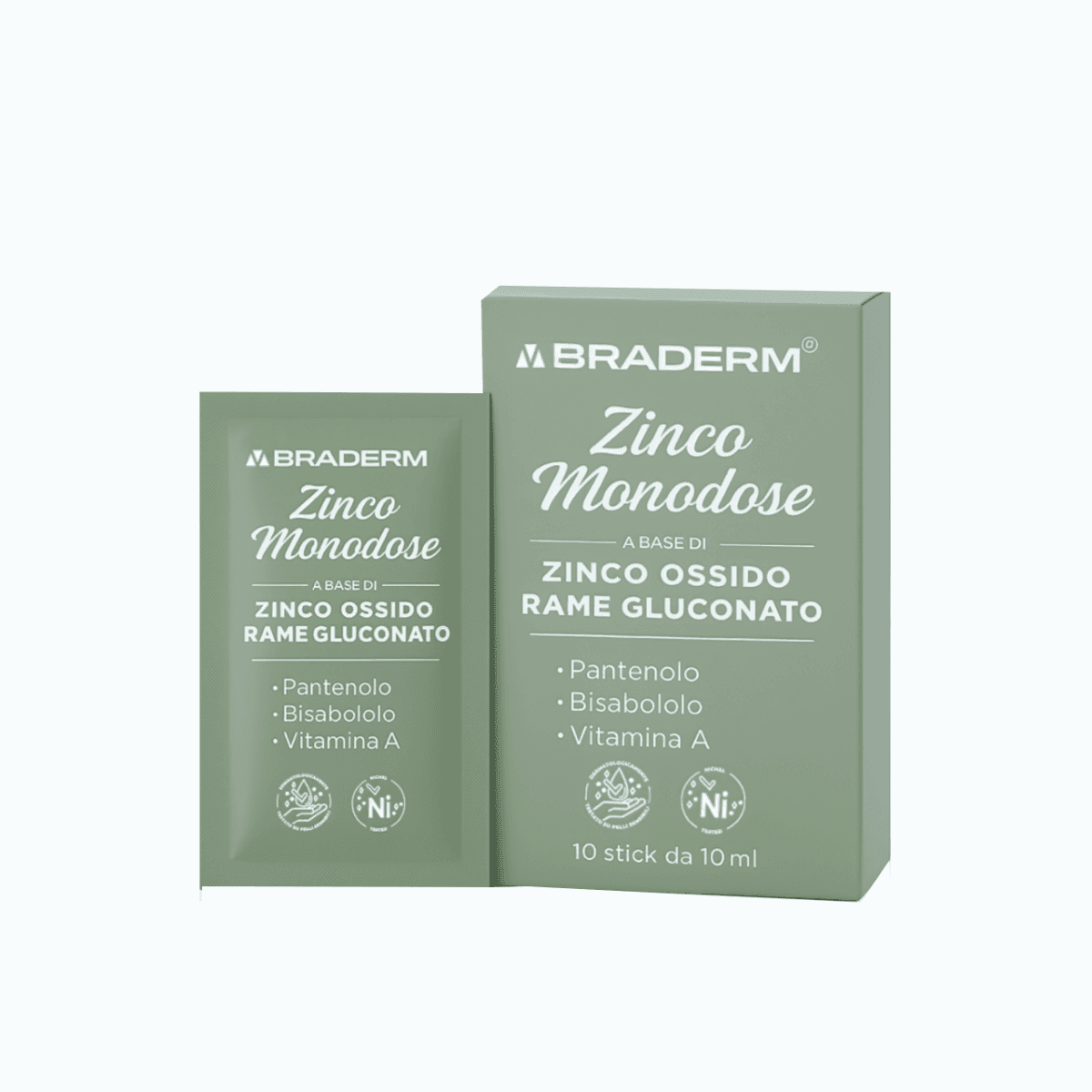 ZINCO MONODOSE 10STICK BRADERM