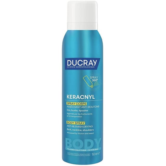 Ducray Keracnyl Körperspray austrocknend – Spray für unreine Haut am Körper