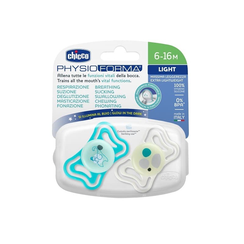 Chicco Physio Light Schnuller Silikon 16 Monate+ – 2 Stück
