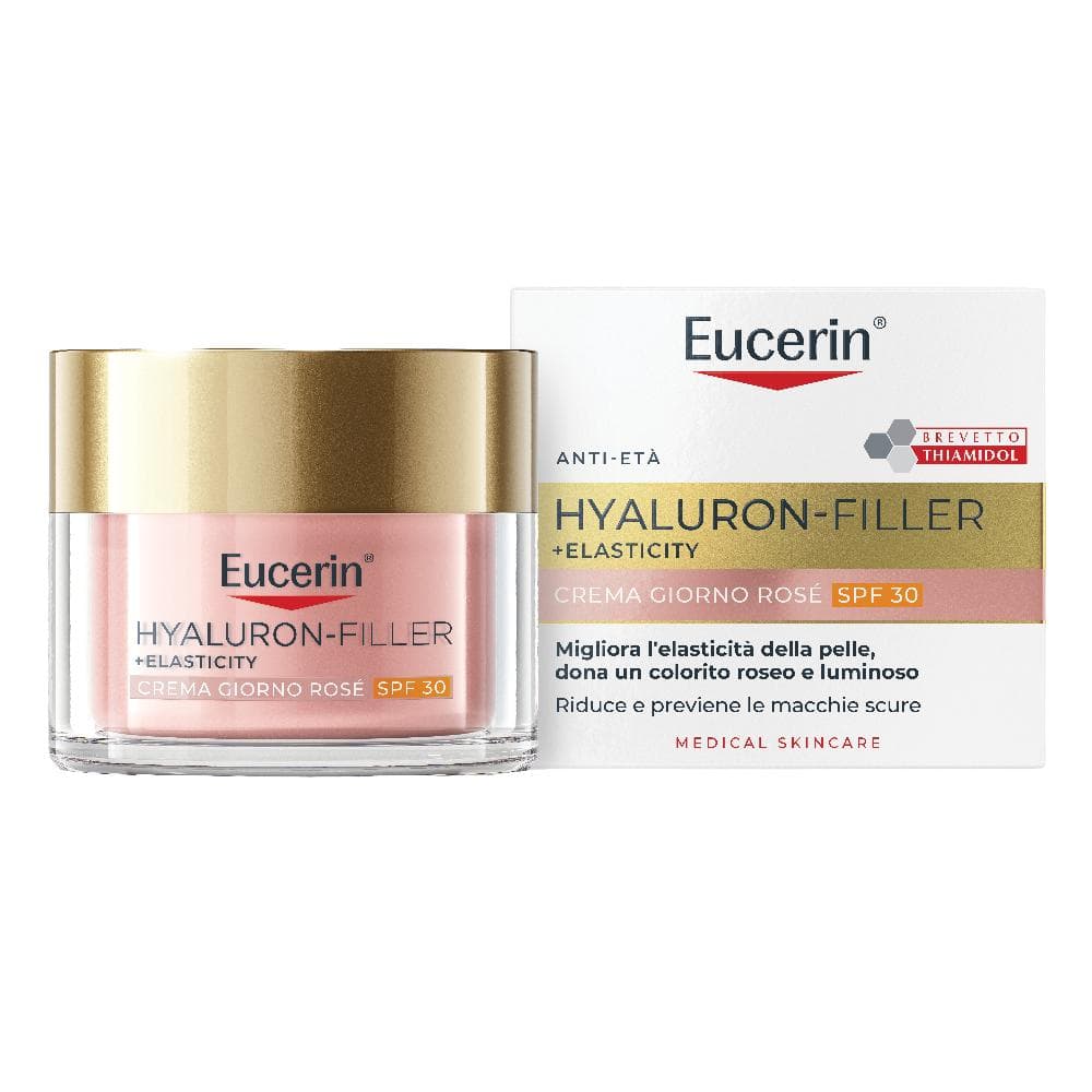 Eucerin Hyaluron-Filler + Elasticity Rosé Gesichtspflege – Tagescreme mit Hyaluronsäure