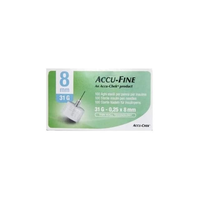 Accufine Pen-Nadeln G31 8 mm – 100er Pack