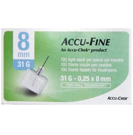 Accufine Pen-Nadeln G31 8 mm – 100er Pack