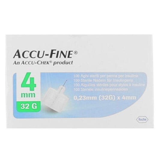 Accufine Pen-Nadeln G32 4 mm – 100er Pack