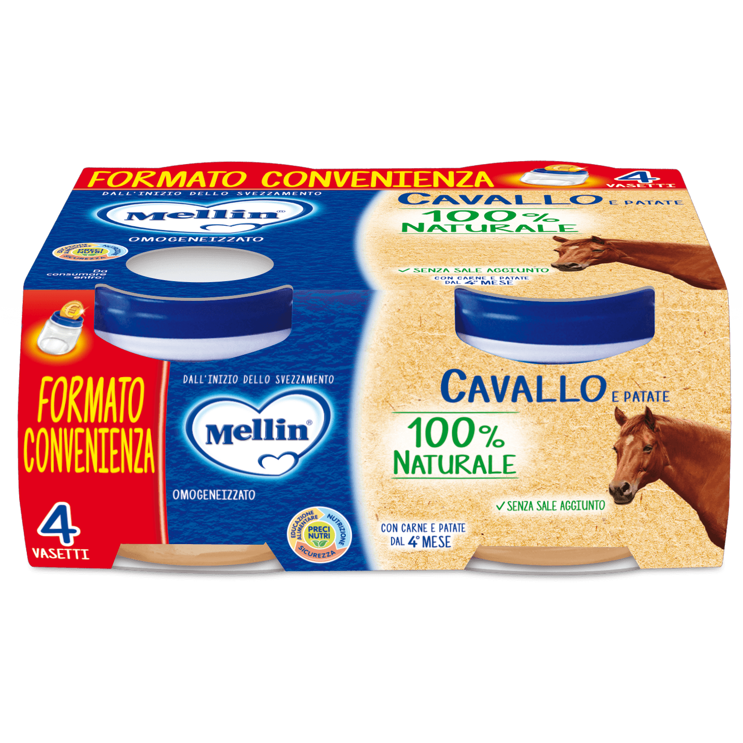 Mellin Omogenizzato Cavallo – 4×80 g