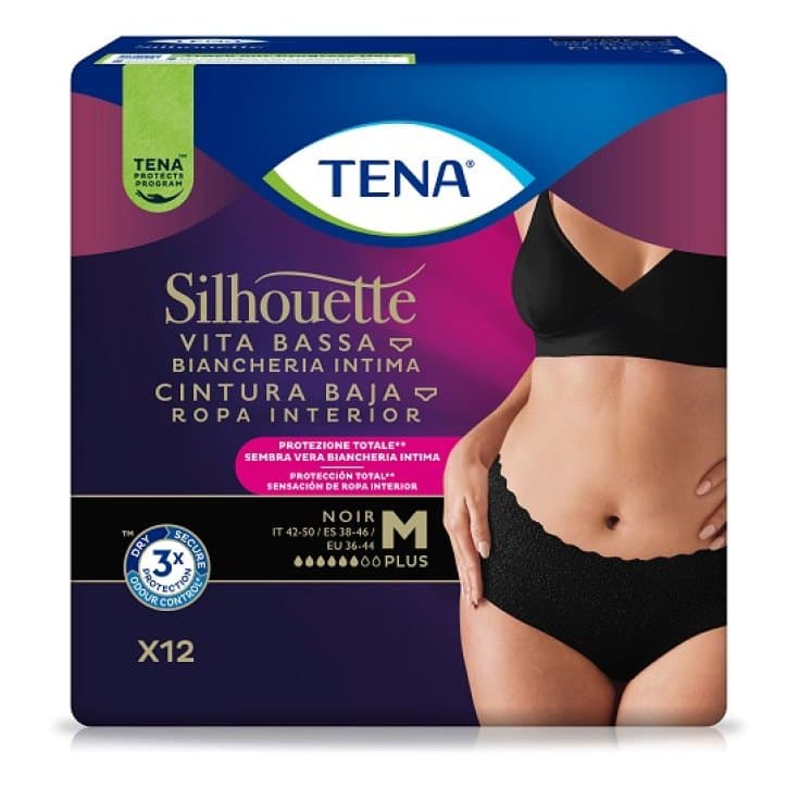 TENA Silhouette Noir – Größe M, 12 Stück