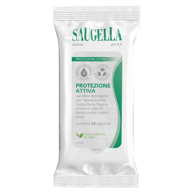 Saugella Attiva Salviettine – 15 Intimtücher