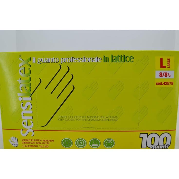 Sensila Latexhandschuhe gepudert – 100 Stück, Größe L