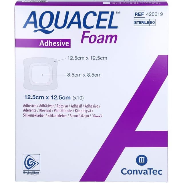 AQUACEL Foam Wundauflage 12,5 x 12,5 x 10 mm