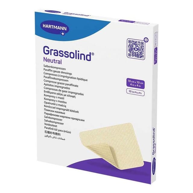 GRASSOLIND Gaze Fett – 10x10 cm (10 Stück)