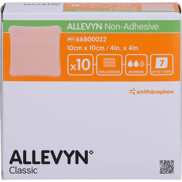 Allevyn Non-Adhesive 10x10 cm – 10 Stück Schaumverband