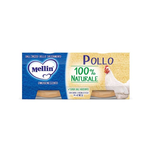 Protein + Eisen – 2 x 80 g Babybrei | Mellin Omo Huhn