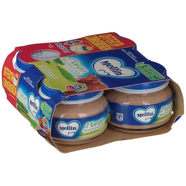 Protein – 4 x 80 g Babybrei | Mellin Omo Rind