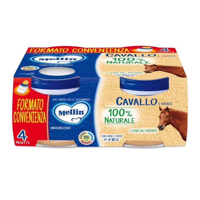 Protein + Eisen – 4×80 g | Mellin Omogenizzato Cavallo