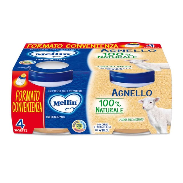 Protein + Eisen – 4×80 g | Mellin Omogenizzato Agnello