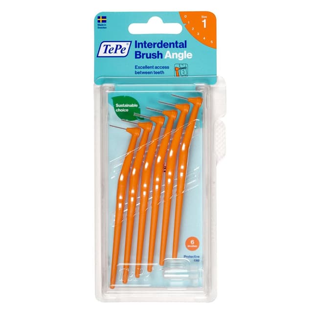 TePe Angle Zahnbürste Orange 0,45 mm – 6er Pack