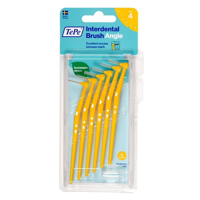 TePe Angle Zahnbürste Gelb 0,7 mm – 6er Pack