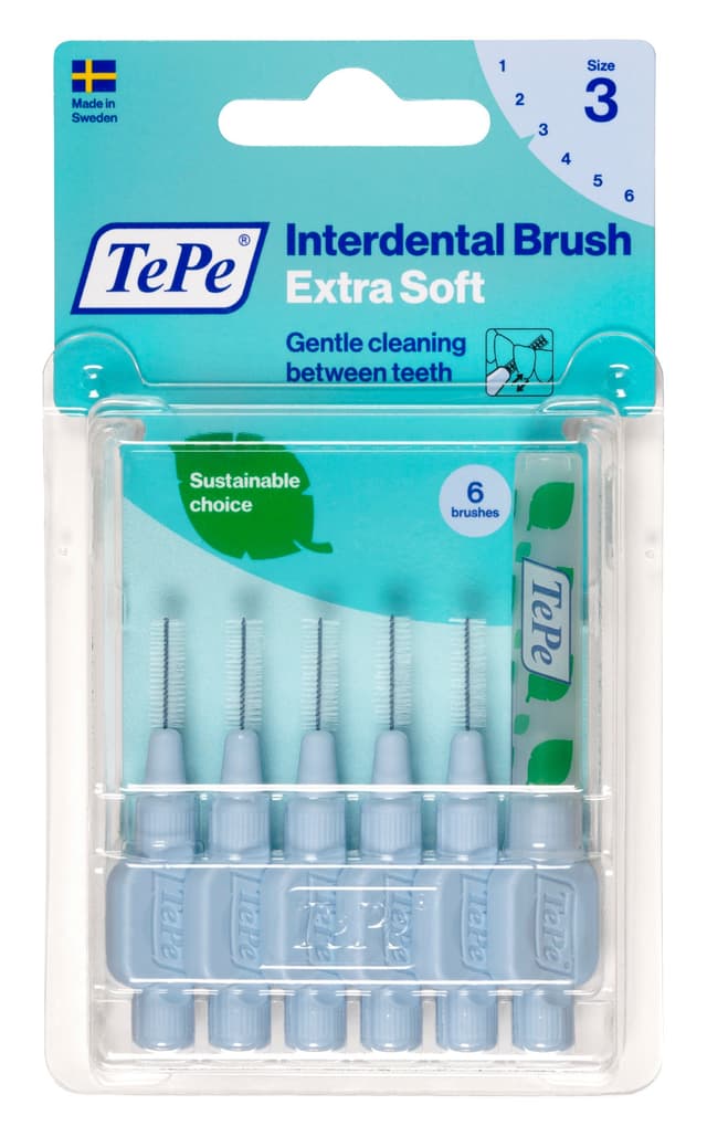 TePe Interdentalbürste Extra Soft 0,6 mm Blau – Zahnzwischenraumbürste