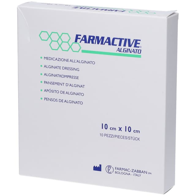 Farmactive Alginat Kompressen – 10er Pack 10×10 cm
