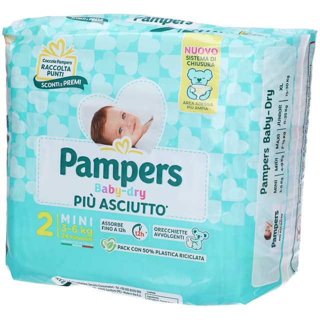 Pampers Baby-Dry Windeln Größe Mini, 24 Stück