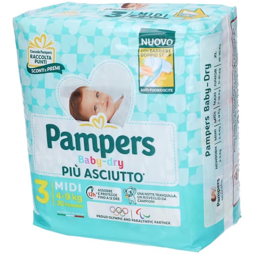 Pampers Baby-Dry Windeln Größe Midi, 20 Stück