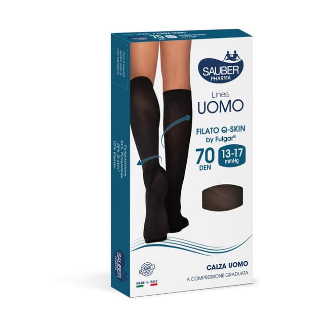SAUBER Q-Skin Kompressionsstrümpfe – Größe M, 70D, Schwarz
