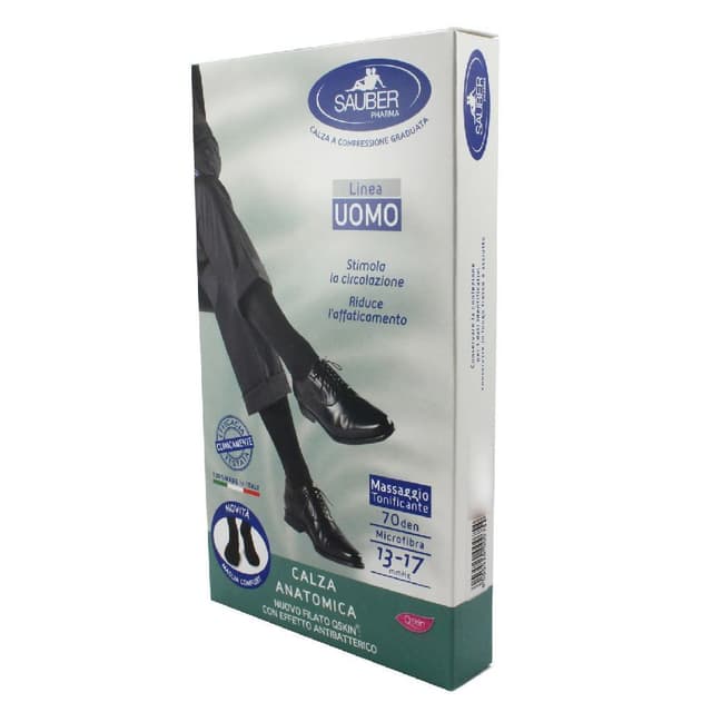 SAUBER Q-Skin Kompressionsstrümpfe – Größe G, 70D, Schwarz