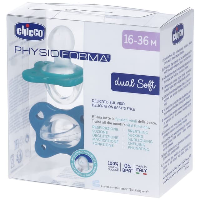Chicco Dual Soft Schnuller 16-36 Monate – 2er Pack