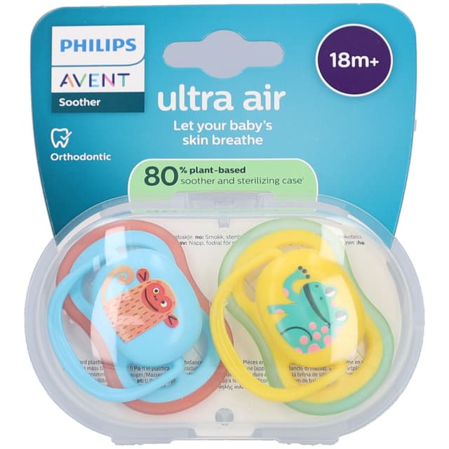AVENT Ultra Air Schnuller Glow – 2er Pack, ab 18 Monaten
